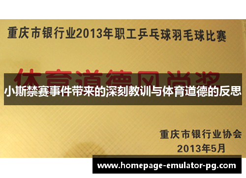 小斯禁赛事件带来的深刻教训与体育道德的反思